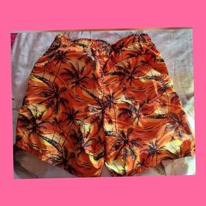 Tropical Orange Palm Print Women’s Shorts